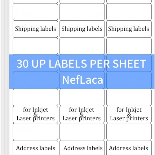1" x2-5/8 Shipping Address Labels, Blank Mailing Labels, 30-UP White Self-Adhesive Name Tag Stickers for Inkjet and Laser Printer [50 Sheet 1500 Labels]