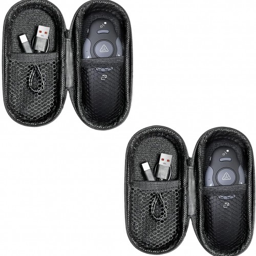 [2 Units] Presentation Clicker with 2 Cases Storage: PowerPoint Wireless Presenter Remote: USB Type C Rechargeable Red Laser Pointer Clickers Computer Project Mac PPT Slideshow Google Slide Advancer