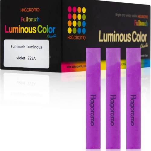 Hagoromo Fulltouch Luminous Chalk 1 Box, Non-Toxic, Dustless [72 Pcs/Violet]