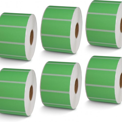 BETCKEY - 2" x 1" UPC Barcode & Address Labels Compatible with Zebra & Rollo Label Printer,Premium Adhesive & Perforated[Green, 6 Rolls, 7800 Labels]