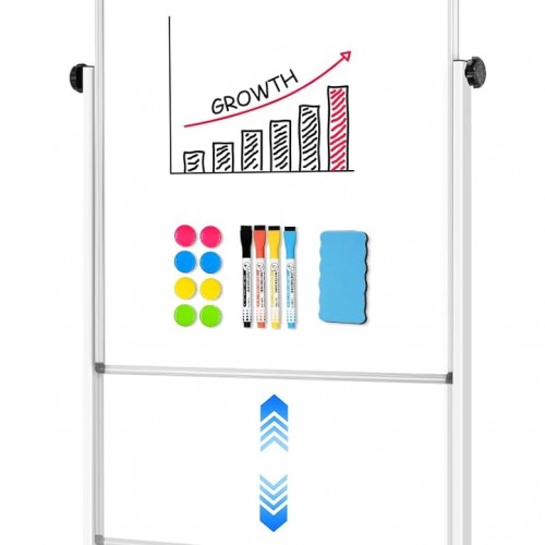 [13 Sq/ft] WALGLASS Double-Sided Rolling Whiteboard, 24"x40" Reversible Dry Erase Board with Stand, Magnetic White Board on Wheels, Standing Mobile Whiteboard, School Supplies, Classroom, Office, Home