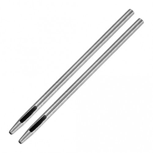 1.8MM Leather Hole Punch Tool [2PCS] - Metal Round Belt Hole Puncher Use for Leather Working & Belts & Watch Band & Paper & Plastic - [Silver Tone] Round Hollow Tools