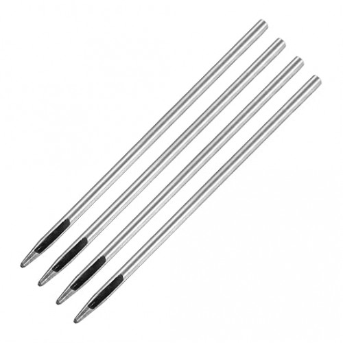 0.8MM Leather Hole Punch Tool [4PCS] - Metal Round Belt Hole Puncher Use for Leather Working & Belts & Watch Band & Paper & Plastic - [Silver Tone] Round Hollow Tools