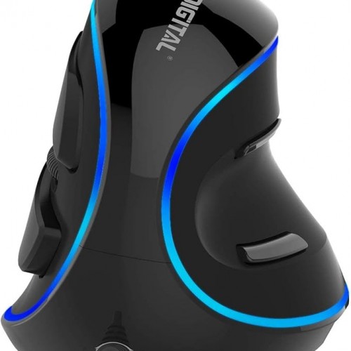 J-Tech Digital Wired Ergonomic Vertical USB Mouse with Adjustable Sensitivity (600/1000/1600 DPI), Scroll Endurance, Removable Palm Rest & Thumb Buttons [V628]