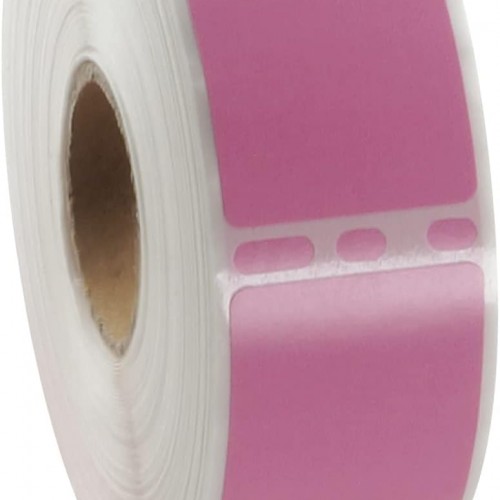 BETCKEY Colored Labels Compatible with Dymo 30347 (1" x 1-1/2") Book Spine Lables, Compatible for Dymo LabelWriter Thermal 450, 4XL & Zebra Desktop Printers [1 Roll, 750 Labels, Pink]