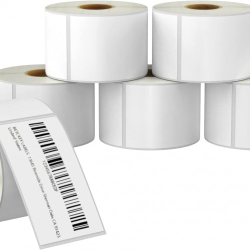 BETCKEY - 2.25" x 4" (57 mm x 102 mm) Multipurpose & Shipping Labels Compatible with Zebra & Rollo Label Printer,Premium Adhesive & Perforated [6 Rolls, 2100 Labels]