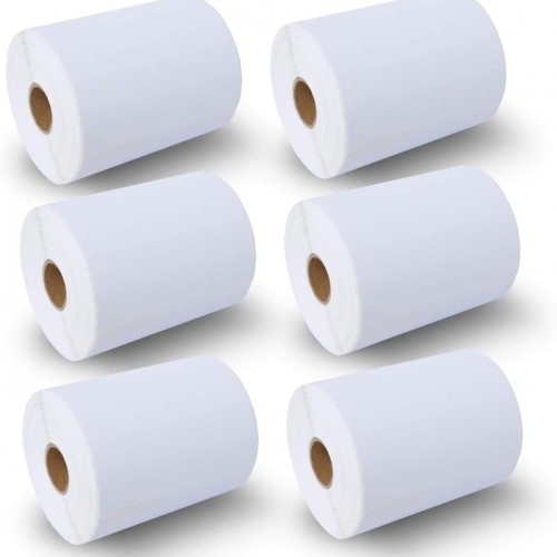 BETCKEY - 4" x 6" (102 mm x 152 mm) Shipping Labels Compatible with Zebra & Rollo Label Printer(not for dymo 4XL), Premium Adhesive & Perforated [6 Rolls, 1500 Labels]
