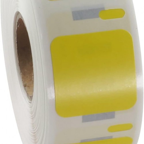 BETCKEY Colored Labels Compatible with Dymo 30332 (1" x 1") Square QR Code Labels, Compatible for Dymo LabelWriter Thermal 450, 4XL & Zebra Desktop Printers [2 Rolls, Yellow]