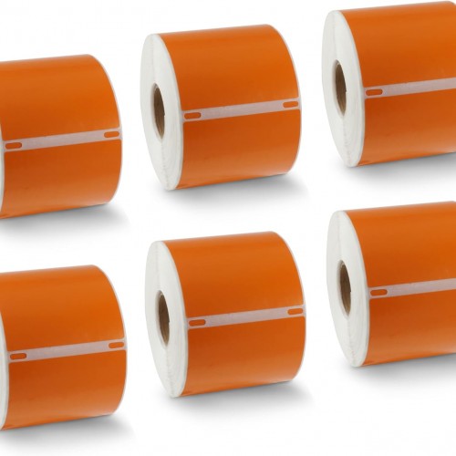 BETCKEY - Compatible DYMO 30256 (2-5/16" x 4") Replacement Shipping Labels - Compatible with Rollo, DYMO Labelwriter 450, 4XL & Zebra Desktop Printers[6 Rolls - 1800 Labels, Orage]
