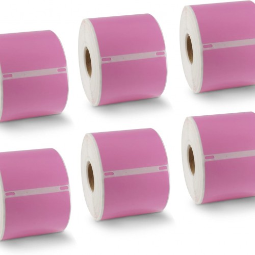 BETCKEY - Compatible DYMO 30256 (2-5/16" x 4") Replacement Shipping Labels - Compatible with Rollo, DYMO Labelwriter 450, 4XL & Zebra Desktop Printers[6 Rolls - 1800 Labels, Pink]