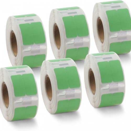 BETCKEY Colored Labels Compatible with Dymo 30333 (1/2" x 1") Extra Small Labels (2-up), Compatible for Dymo LabelWriter Thermal 450, 4XL & Zebra Desktop Printers [6 Rolls, Green]