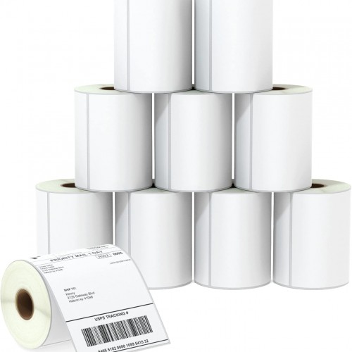 BETCKEY - 4" x 6" (102 mm x 152 mm) Shipping Labels Compatible with Zebra & Rollo Label Printer(not for dymo 4XL), Premium Adhesive & Perforated [10 Rolls, 2500 Labels]