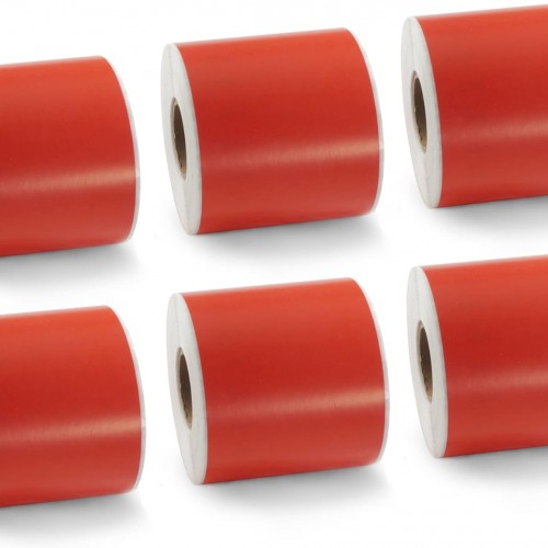 BETCKEY Colored Labels Compatible with Dymo 99019 (2-5/16" x 7-1/2") for Files, Folder and Binders, Compatible for Dymo LabelWriter Thermal 450, 4XL & Zebra Desktop Printers [6 Rolls, 900 Labels, Red]