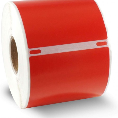 BETCKEY Colored Labels Compatible with Dymo 30857 (2-1/4" x 4") Visitor Name Tag Badge Labels, Compatible for Dymo LabelWriter Thermal 450, 4XL & Zebra Desktop Printers [1 Roll, Red]