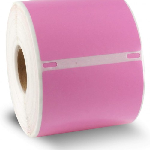 BETCKEY Colored Labels Compatible with Dymo 30857 (2-1/4" x 4") Visitor Name Tag Badge Labels, Compatible for Dymo LabelWriter Thermal 450, 4XL & Zebra Desktop Printers [1 Roll, Pink]