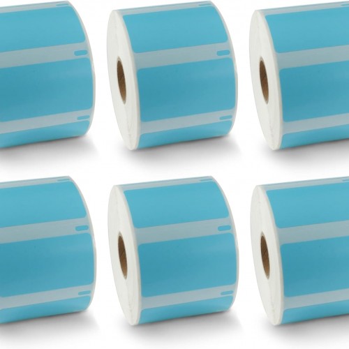 BETCKEY - Compatible DYMO 30334 (2-1/4" x 1-1/4") Medium Multipurpose Barcode/FNSKU Labels - Compatible with Rollo, DYMO Labelwriter 450, 4XL & Zebra Printers[6 Rolls, 6000 Labels, Blue]