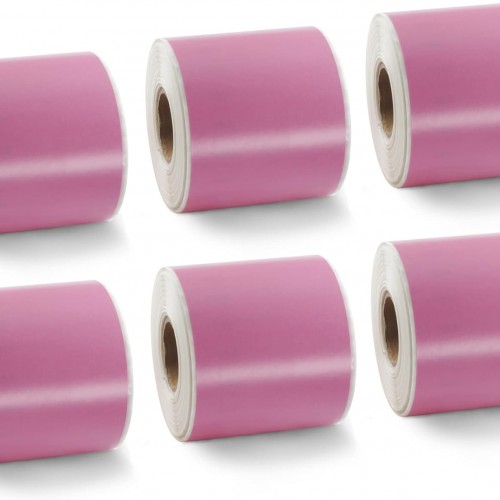 BETCKEY Colored Labels Compatible with Dymo 99019 (2-5/16" x 7-1/2") for Files, Folder and Binders, Compatible for Dymo LabelWriter Thermal 450, 4XL & Zebra Printers [6 Rolls, 900 Labels, Pink]