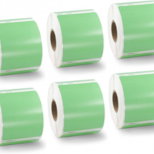 BETCKEY Colored Labels Compatible with Dymo 30324 (2-1/8" x 2-3/4") Large Multipurpose Labels, Compatible for Dymo LabelWriter Thermal 450, 4XL & Zebra Desktop Printers [6 Rolls, Green]