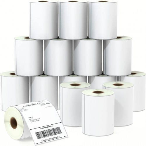 BETCKEY - 4" x 6" (102 mm x 152 mm) Shipping Labels Compatible with Zebra & Rollo Label Printer(not for dymo 4XL), Premium Adhesive & Perforated [16 Rolls, 4000 Labels]
